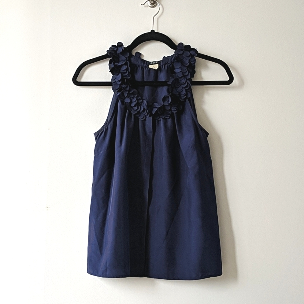 J. Crew Navy Silk Blouse